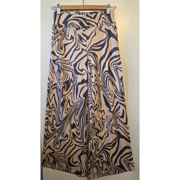 Beach Riot Pants Womens Small Hailey Cream Wide Leg Stretch Psychedelic Swirl - Picture 1 of 10